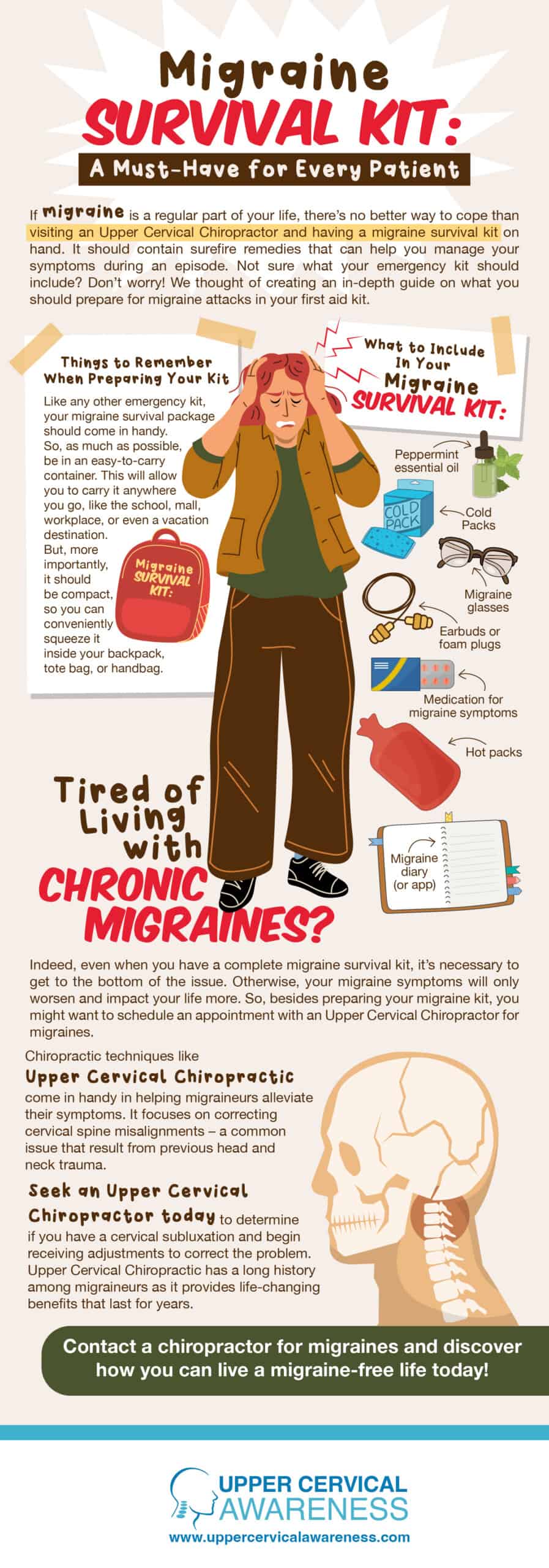 Chiropractor in Spring Lake Park, migraine relief infographic